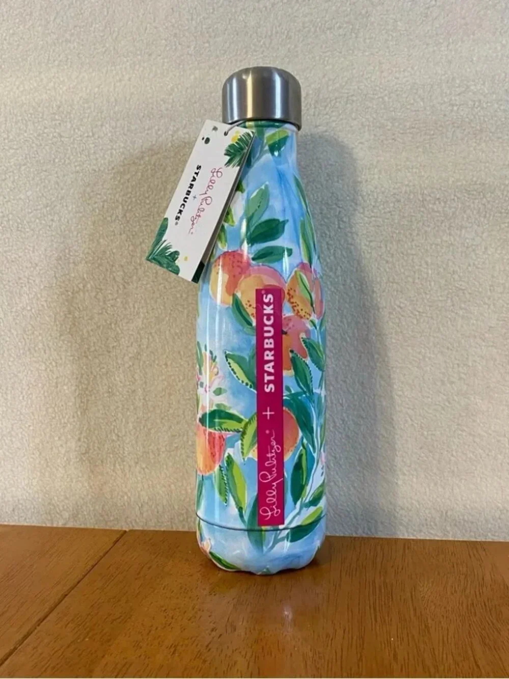 NWT Lilly Pulitzer x Starbucks x S'well 17oz metal bottle Fresh Squeezed